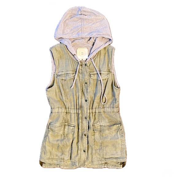 Anthropologie Jackets & Blazers - Anthropologie Hei Hei Hooded Zip Up Long Utility Vest